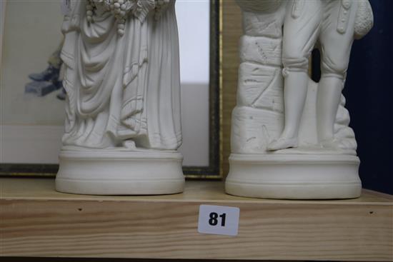 Two Parian ware figures